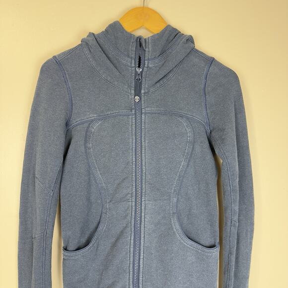 Lululemon Scuba Full Zip Hoodie Navy Blue Size 2 – Athletic & Versatile - Picture 2 of 9